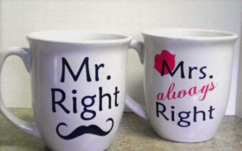 Mr and Mrs Right Mugs